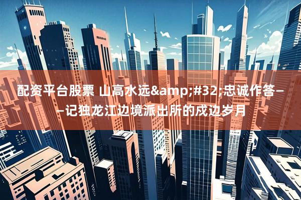 配资平台股票 山高水远 忠诚作答——记独龙江边境派出所的戍边岁月